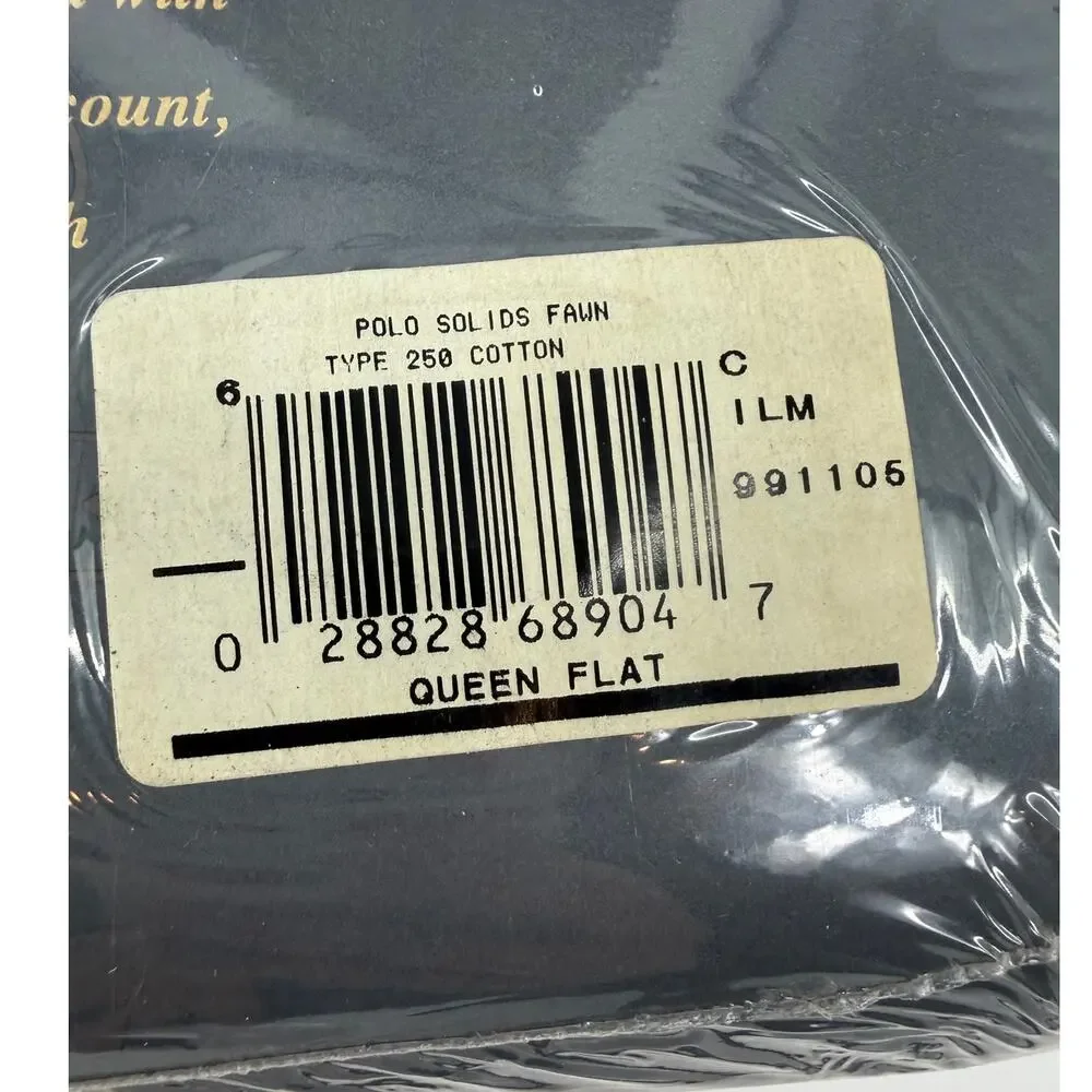 NWT Ralph Lauren Queen Flat Sheet in Fawn Brown Neutral Vintage